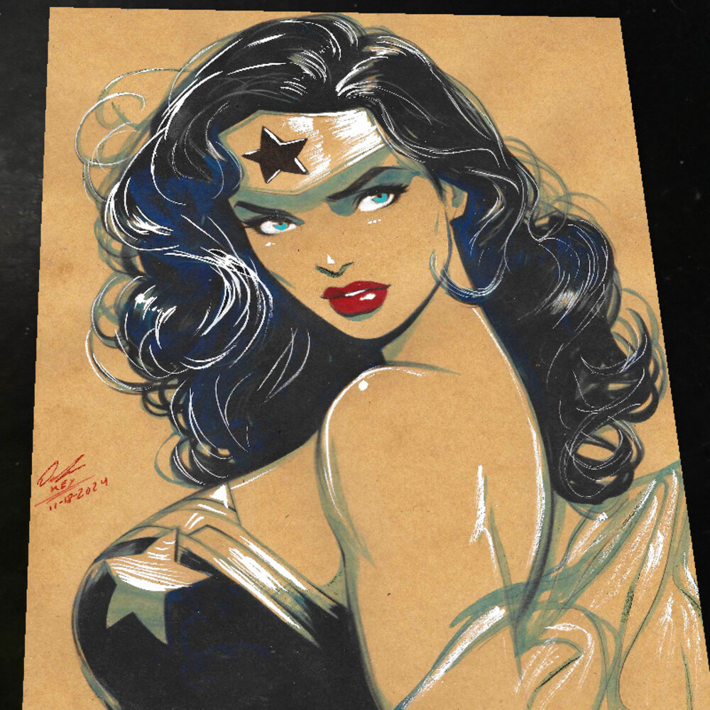 Wonder Woman Art Print Signed 8.5x11 | Art by Keyeske